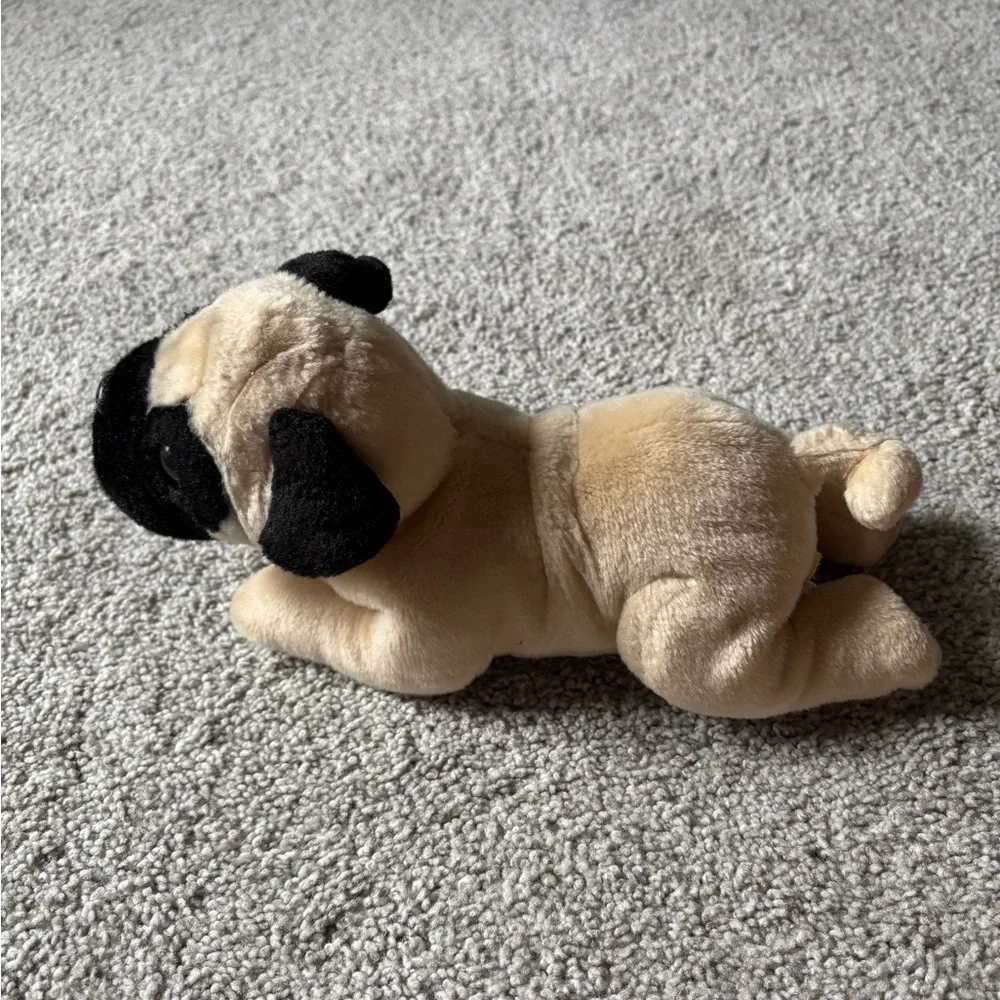 Charming Plush Pug Toy in Black and Tan